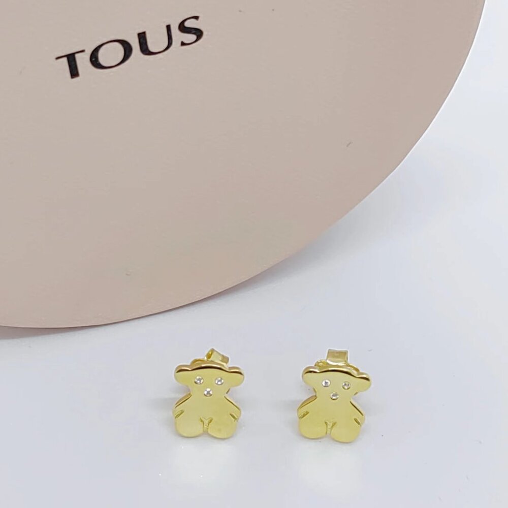 TOUS Earring Gold Sweet Dolls Earrings Bear motif. Push back.